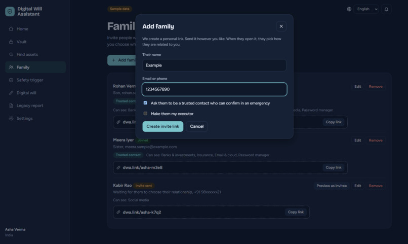 Digital Will Assistant – screenshot 5