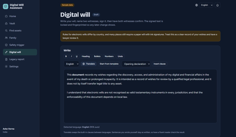 Digital Will Assistant – screenshot 7