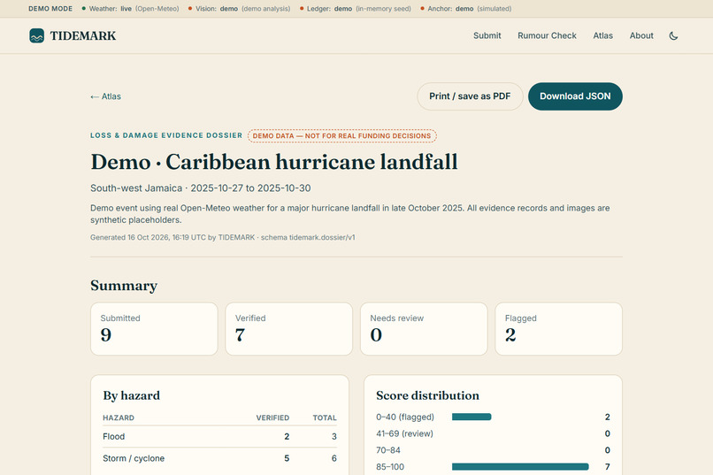 TIDEMARK — Physics-Checked Disaster Evidence – screenshot 4