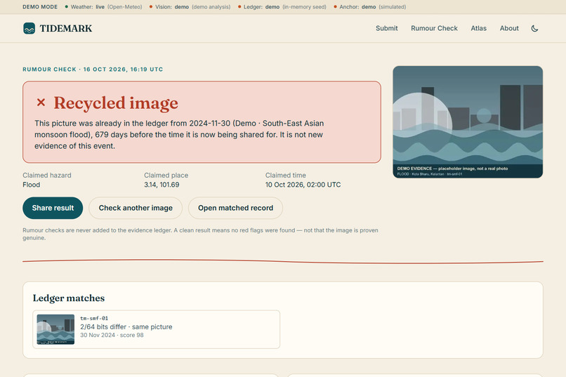 TIDEMARK — Physics-Checked Disaster Evidence – screenshot 8