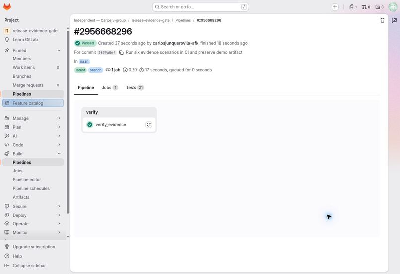 Release Evidence Gate – screenshot 1