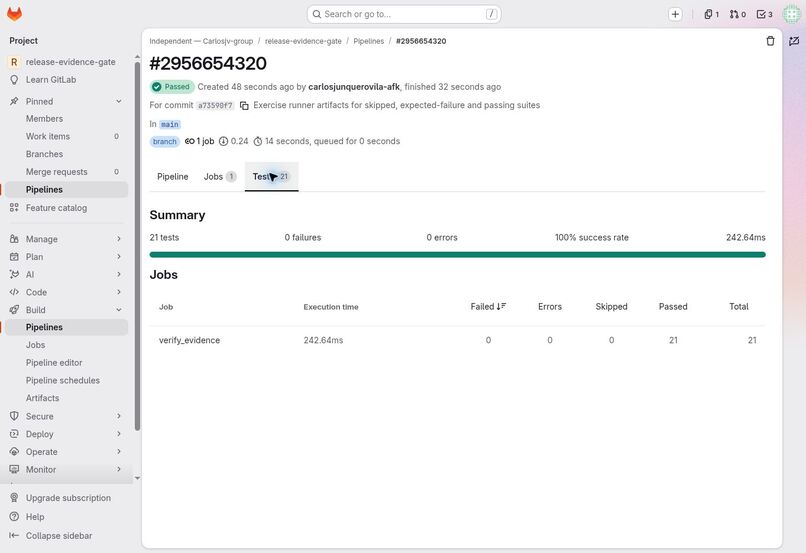 Release Evidence Gate – screenshot 2