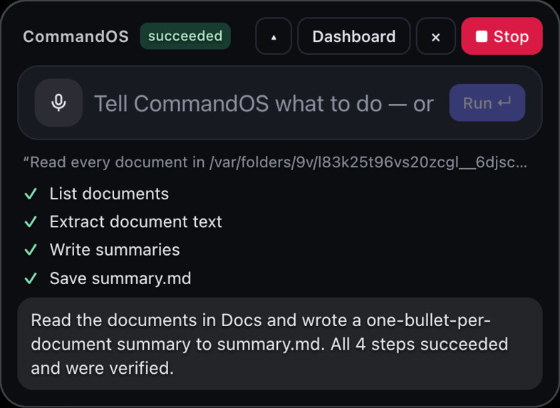 CommandOS – screenshot 1