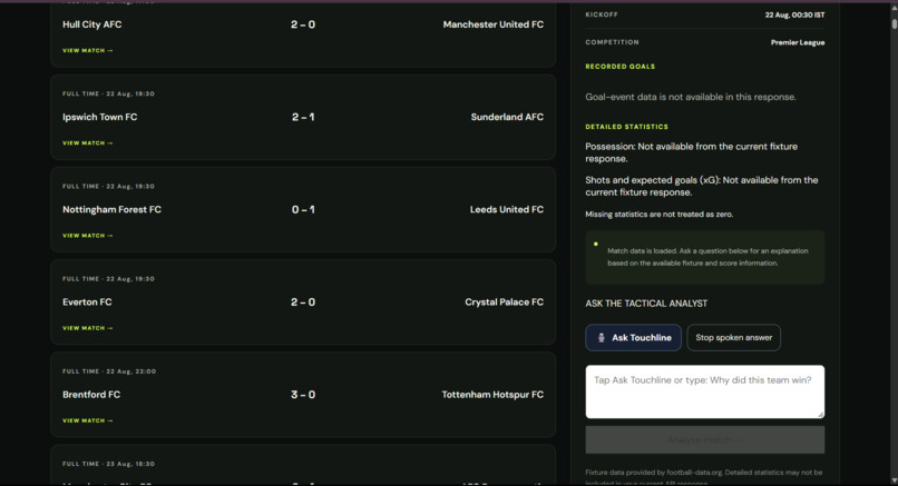 Touchline  – screenshot 1