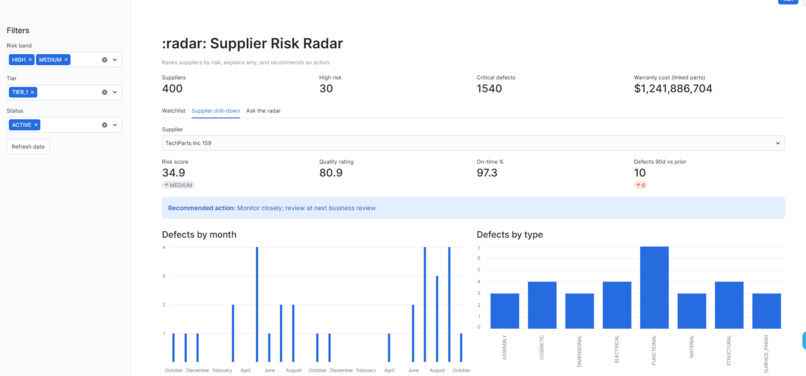 Supplier Risk Radar – screenshot 2