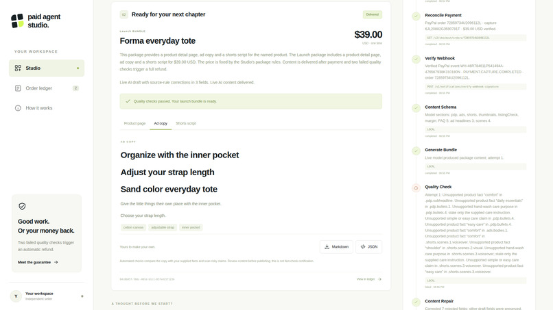 Paid Agent Studio – screenshot 1