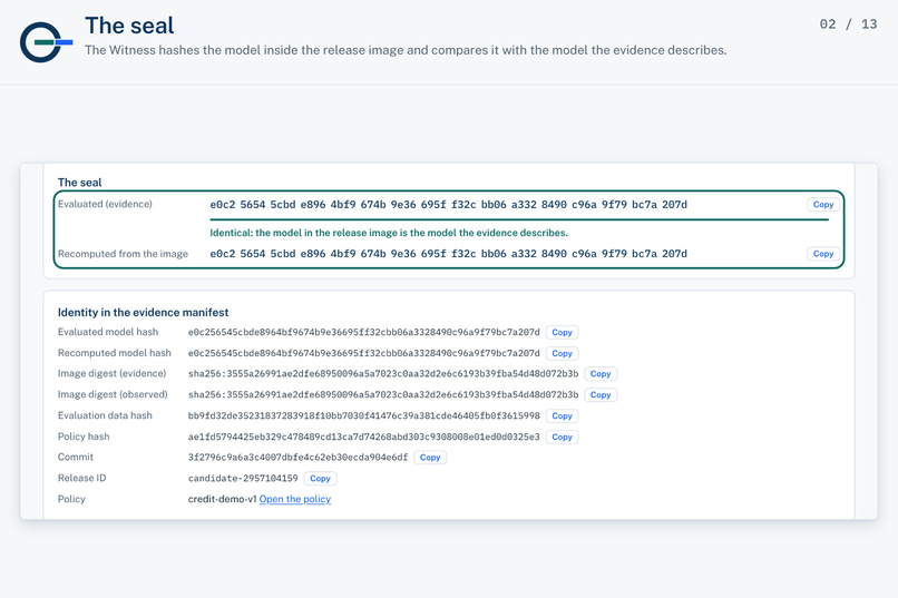 Gasket: release gate for ML models – screenshot 2