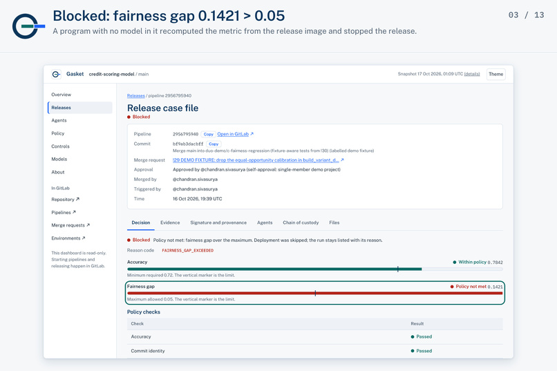 Gasket: release gate for ML models – screenshot 3