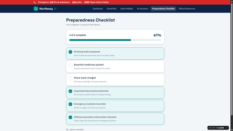 Taipei RainReady AI – screenshot 5