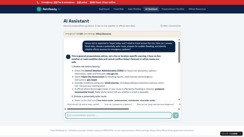 Taipei RainReady AI – screenshot 8