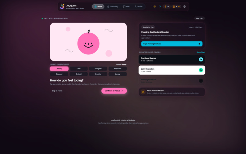 JoyQuest – screenshot 1