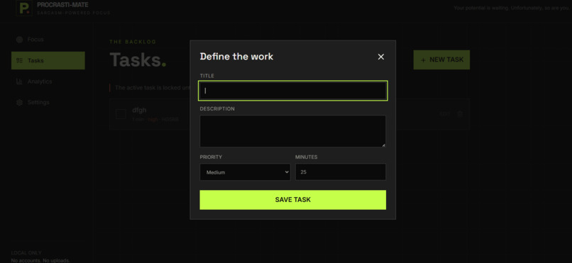 PROCRASTI-MATE – screenshot 1