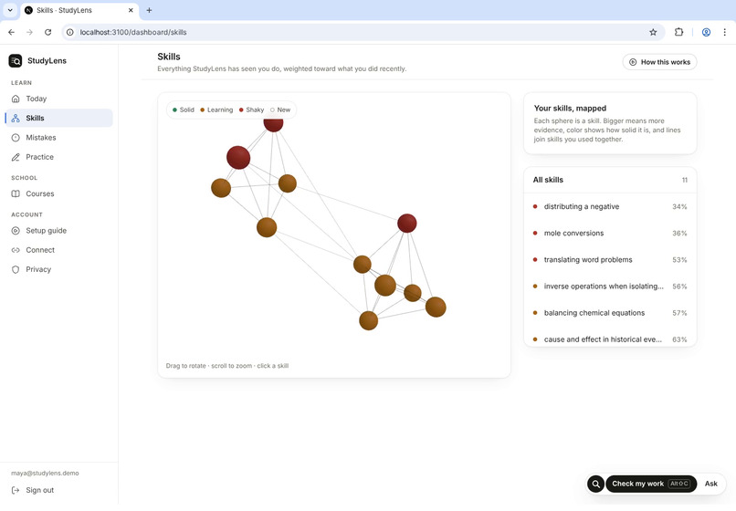 StudyLens: An AI Tutor That Learns How You Think – screenshot 2