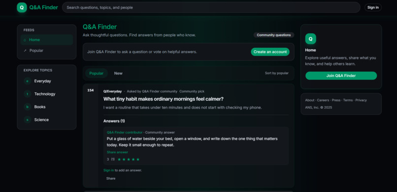 Questions and Answers Society – screenshot 1