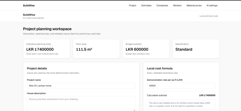 Buildwise – screenshot 1