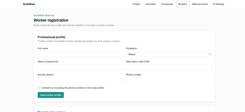 Buildwise – screenshot 4