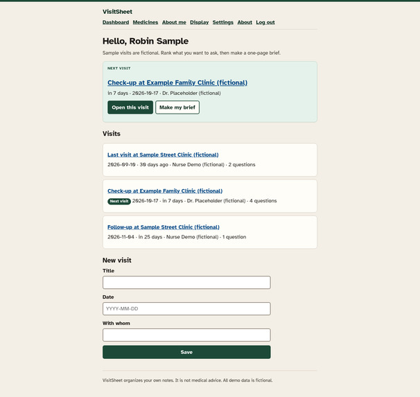 VisitSheet — your appointment on one page – screenshot 3