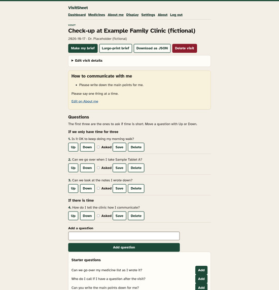 VisitSheet — your appointment on one page – screenshot 4