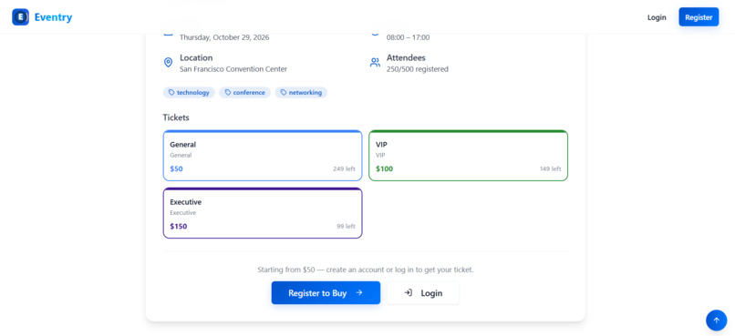 Eventry – screenshot 2