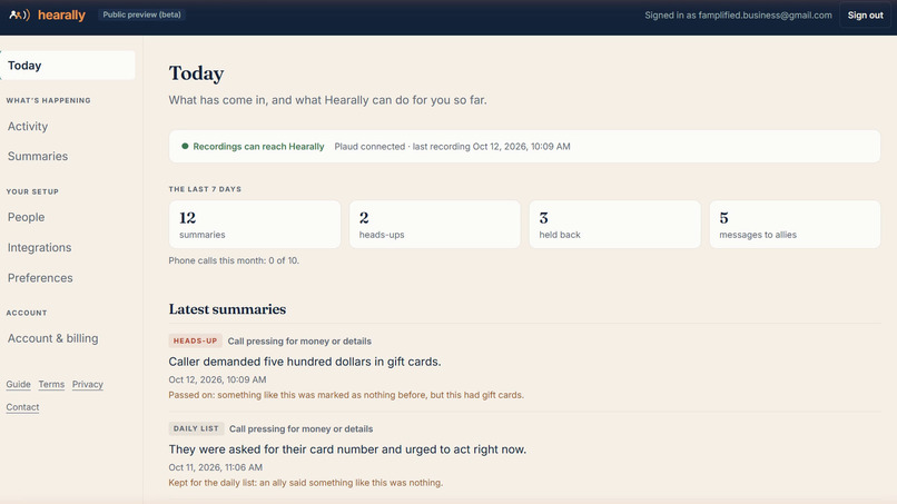 Hearally – screenshot 2