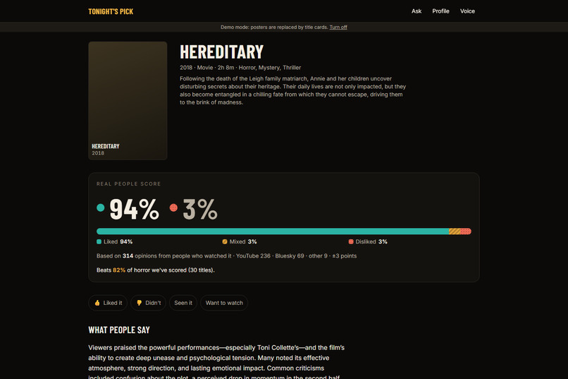 Tonight’s Pick – screenshot 2
