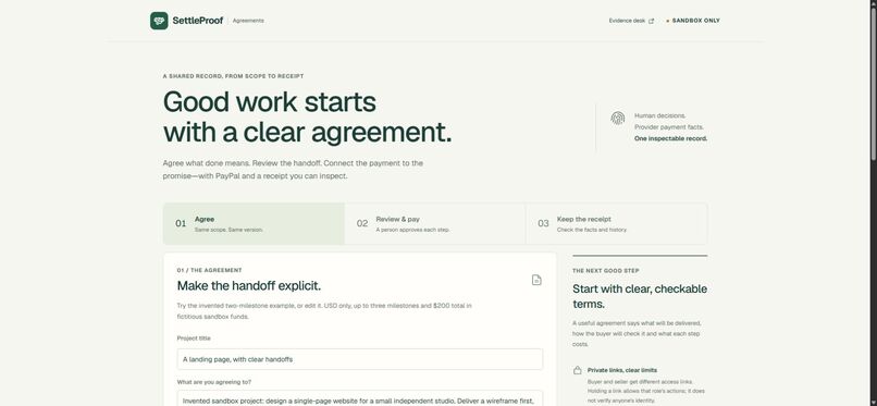 SettleProof Agreements – screenshot 1