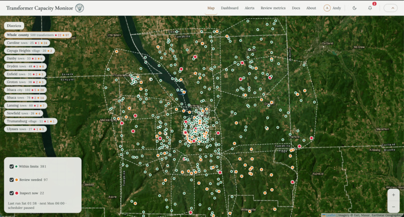 Transformer Capacity Monitor for Tomkins County – screenshot 1