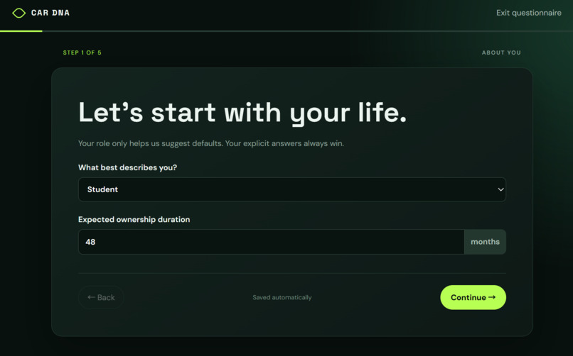 Car DNA — Genetic Algorithms for Smarter Car Choices – screenshot 2