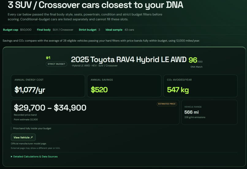 Car DNA — Genetic Algorithms for Smarter Car Choices – screenshot 7