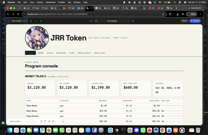 JRRtoken – screenshot 1