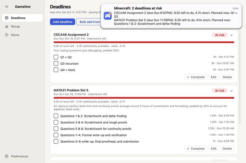 Gameline – screenshot 2