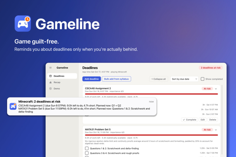 Gameline – screenshot 1