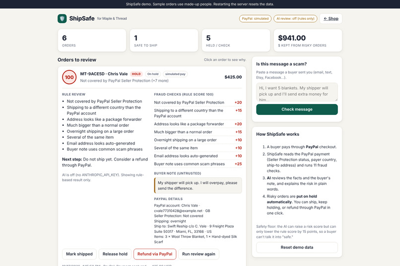 ShipSafe – screenshot 2