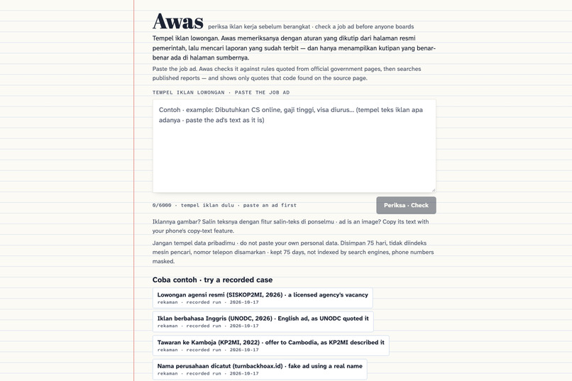 Awas – screenshot 1