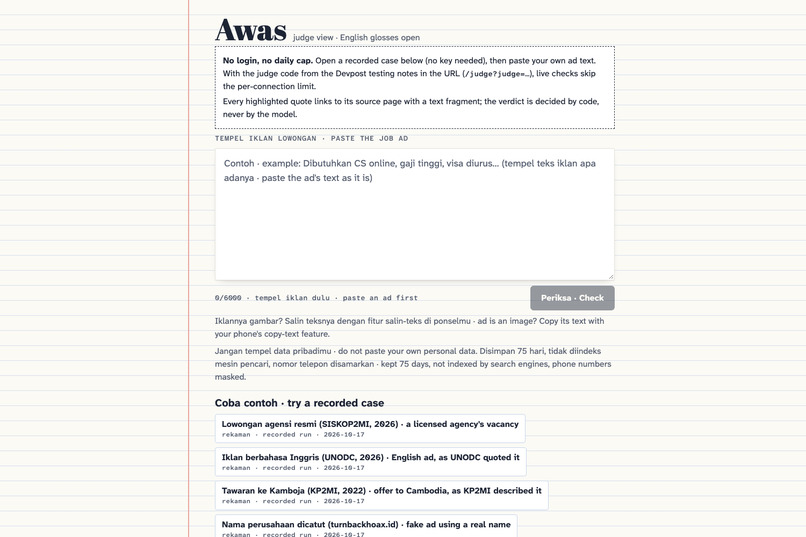 Awas – screenshot 2