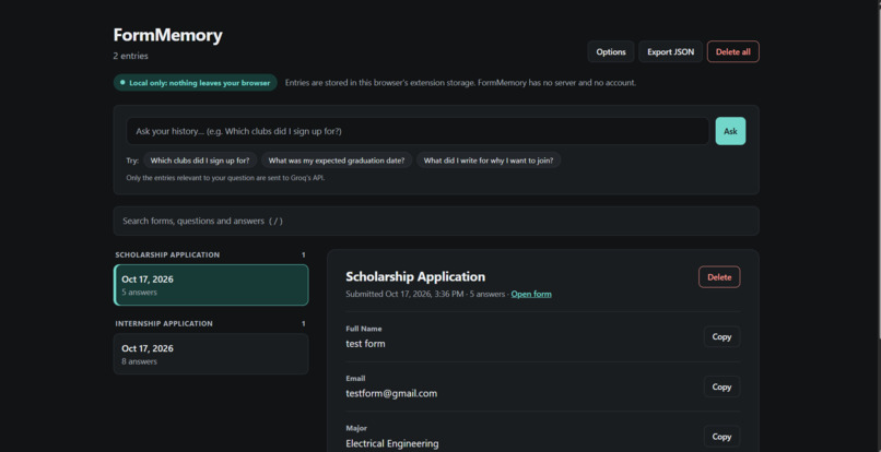 FormMemory – screenshot 1