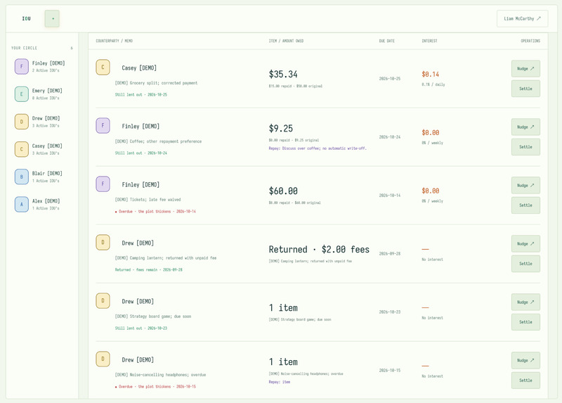 IOU - Informal Obligations Utility – screenshot 3