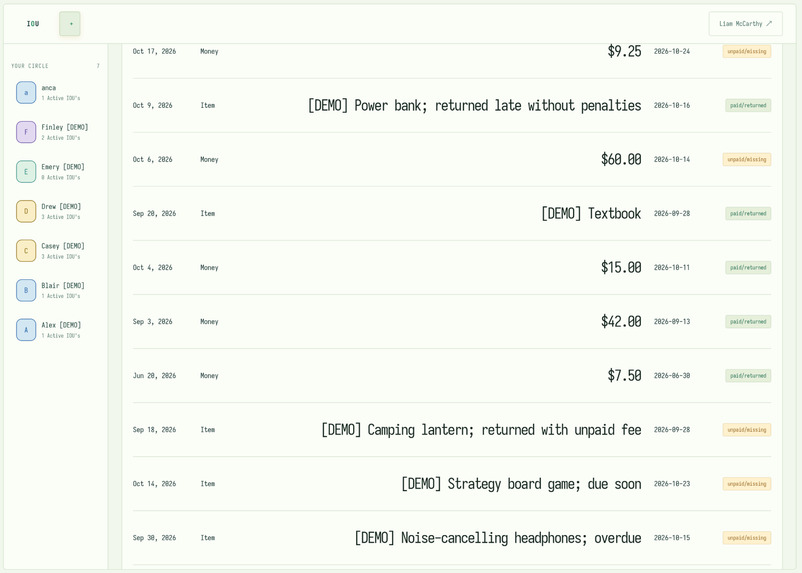 IOU - Informal Obligations Utility – screenshot 4