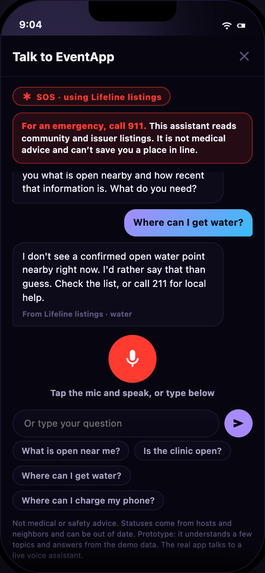 EventApp-Lifeline – screenshot 2