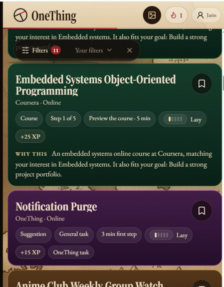 OneThing – screenshot 5