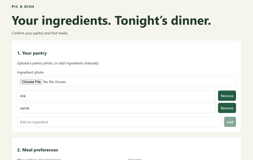 Pic A Dish – screenshot 1