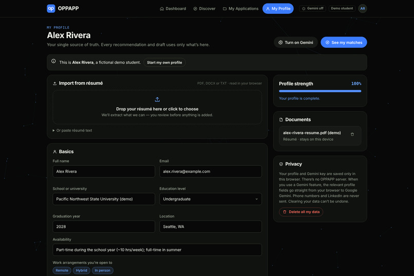OPPAPP – screenshot 2
