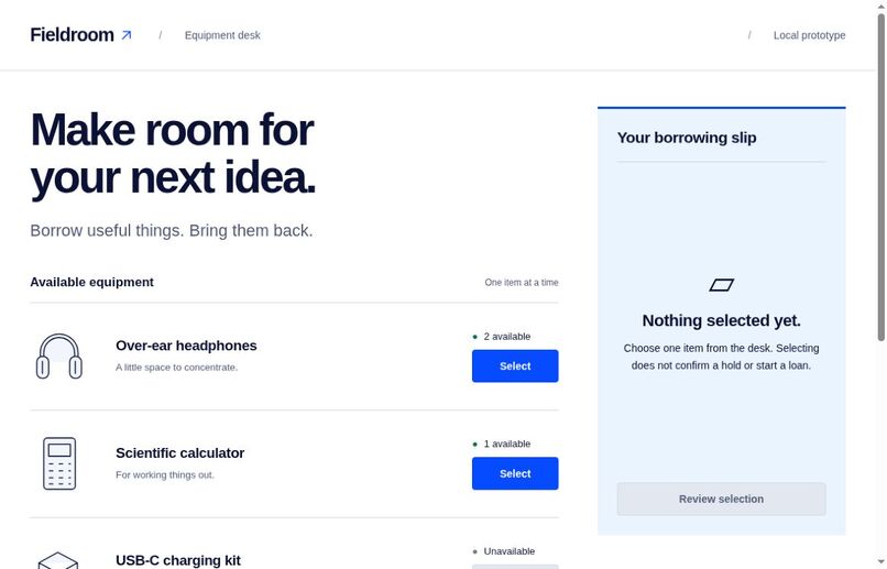 Fieldroom – screenshot 1