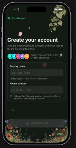 LiveGreen: the all-in-one sustainability tracker – screenshot 1