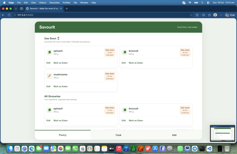 SavourIt – screenshot 1