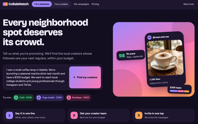 CollabMatch – screenshot 1