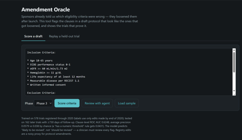 Amendment Oracle – screenshot 2