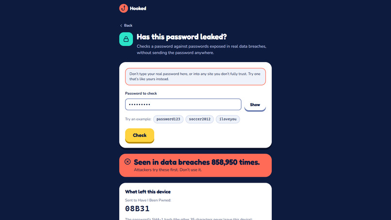 Hooked: Phishing Trainer for Students – screenshot 3