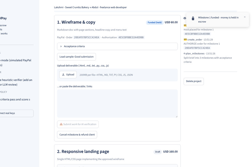 ProofPay: AI-Verified Escrow for Freelance Work – screenshot 2