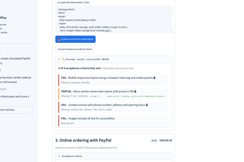 ProofPay: AI-Verified Escrow for Freelance Work – screenshot 3